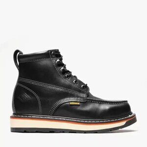 Bonanza BA-612 Mens 6" Lace Up Mocc Toe Work Boots Black Construction Boots